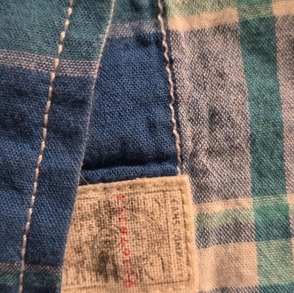 LRL Lauren Jeans Co Women's Long Sleeve Button Shirt Blue/Green Plaid Large - Picture 4 of 6